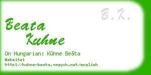 beata kuhne business card