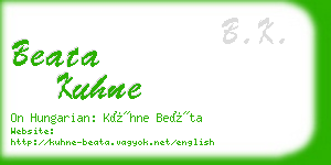 beata kuhne business card
